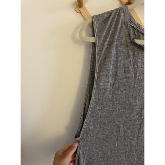 Free People Top Women’s Small Gray Linen Blend Sleeveless Relax Fit Swing Tank - Picture 4 of 7